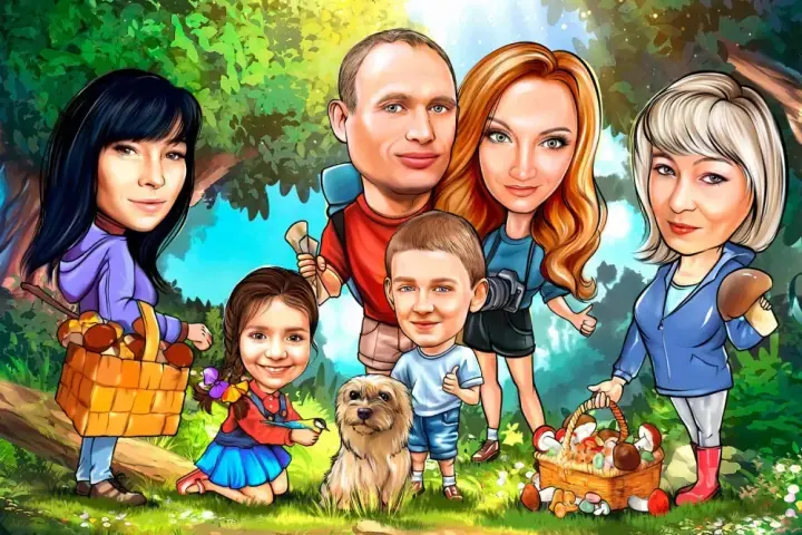 The mushroom-picking crew - for the whole family