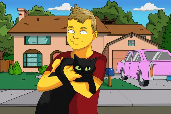 With Boss the cat - for a boyfriend's birthday